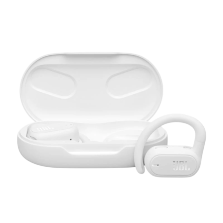 JBL Soundgear Sense Blanc Bluetooth 5.3 24h IP54 Multipoint Écouteurs sans fil