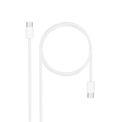 Nanocable Câble USB-C 2.0 60W 3A, USB-C/M-USB-C/M Blanc