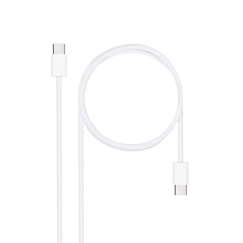 Nanocable Câble USB-C 2.0 60W 3A, USB-C/M-USB-C/M Blanc