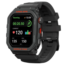 Zeblaze Ares Noir 1,75 pouces IPS GPS 14 jours +60 sports 3ATM Smartwatch
