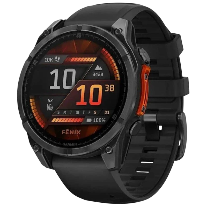 Garmin Fenix 8 47 mm Acier Noir 1,4 pouces AMOLED GPS NFC 10ATM Smartwatch