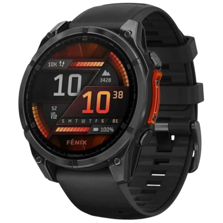 Garmin Fenix 8 47 mm Acier Noir 1,4 pouces AMOLED GPS NFC 10ATM Smartwatch