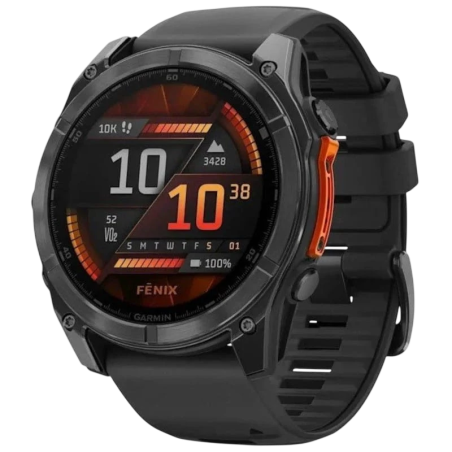 Garmin Fenix 8 51 mm Acier Noir 1,4 pouces AMOLED GPS NFC 16 jours 10ATM Smartwatch