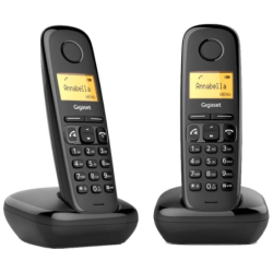 Gigaset A270 Duo DECT/analogique Noir identification de l'appelant mains libres 18h de conversation Téléphone sans fil