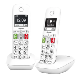 Gigaset E290 Duo DECT/analogique Blanc identification de l'appelant mains libres 10h de conversation Téléphone sans fil