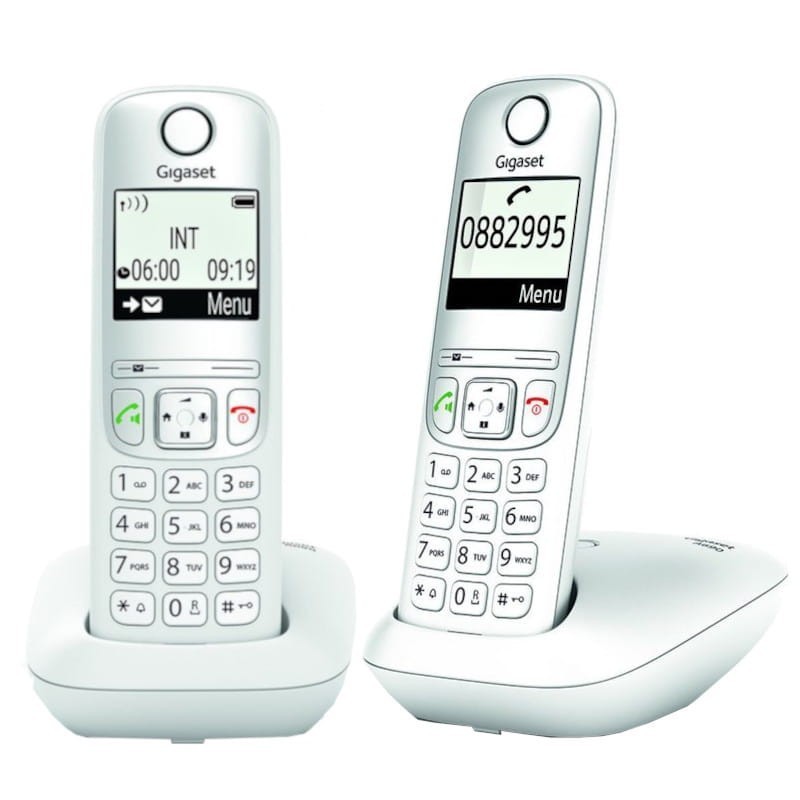 Gigaset A690 Duo DECT/analogique Blanc identification de l'appelant mains libres 14h de conversation Téléphone sans fil