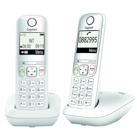 Gigaset A690 Duo DECT/analogique Blanc identification de l'appelant mains libres 14h de conversation Téléphone sans fil