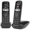 Gigaset AS690 Duo DECT/analogique Noir identification de l'appelant mains libres 14h de conversation Téléphone sans fil