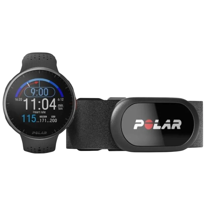 Polar Pacer Pro Gris 1,2 pouces MIP GPS 7 jours Smartwatch + Ceinture thoracique H10