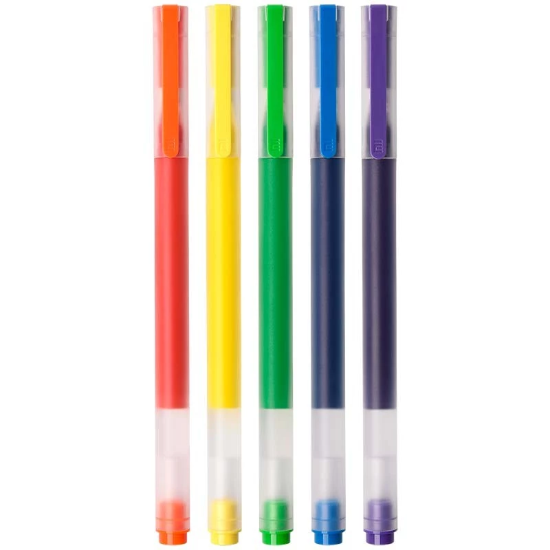 Xiaomi High-capacity Gel Pen (5-pack) - Stylos à Pointe Fine de 0,5 mm en 5 Couleurs