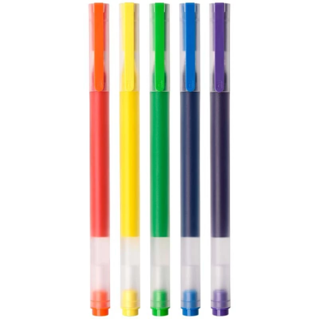 Xiaomi High-capacity Gel Pen (5-pack) - Stylos à Pointe Fine de 0,5 mm en 5 Couleurs