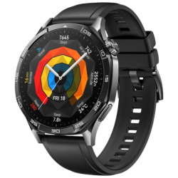 Huawei Watch GT5 46 mm Bracelet Fluoroélastomère Noir 1,43 pouces AMOLED GPS 14 jours +100 sports 5ATM IP69K