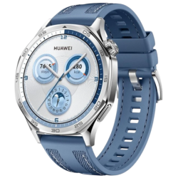 Huawei Watch GT5 46 mm Bracelet Tissu Bleu 1,43 pouces AMOLED GPS 14 jours +100 sports 5ATM IP69K