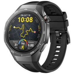 Huawei Watch GT5 Pro 46 mm Bracelet Fluoroélastomère Noir 1,43 pouces AMOLED GPS 14 jours +100 sports 5ATM IP69K