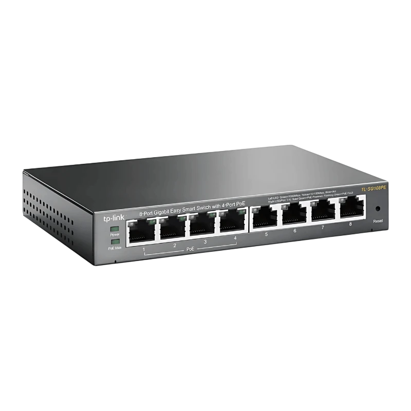 TP-Link TL-SG108PE L2 Gigabit Ethernet 10/100/1000 PoE Noir Switch