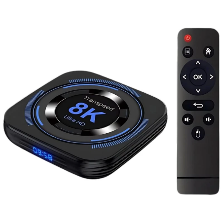Transpeed 2GB/16GB Noir Android 12 8K WiFi double bande Bluetooth H618 TV Box