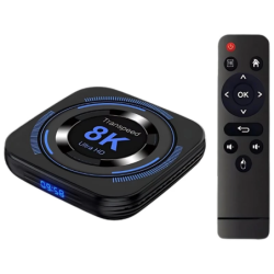 Transpeed 4GB/64GB Noir Android 12 8K WiFi double bande Bluetooth H618 TV Box