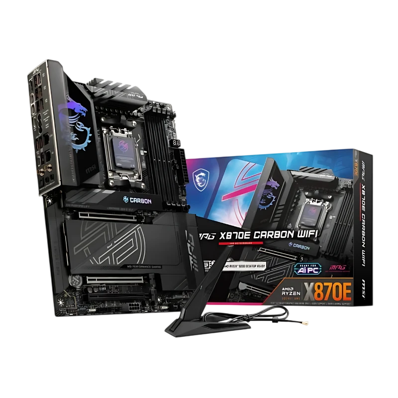 MSI MPG X870E CARBON WiFi Socket AM5 ATX 2,5G Ethernet 4 emplacements M.2 Carte mère