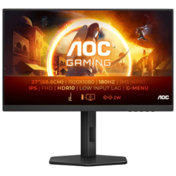 AOC G4 27G4X Noir 27 pouces Full HD IPS 180Hz 0,5ms G-Sync Écran