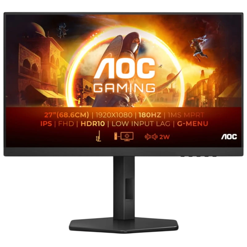 AOC G4 27G4X Noir 27 pouces Full HD IPS 180Hz 0,5ms G-Sync Écran