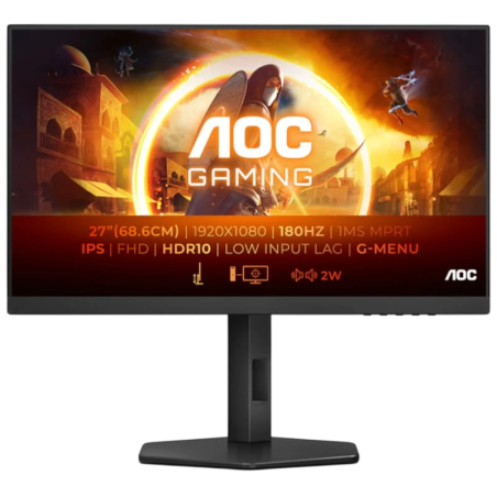 AOC G4 27G4X Noir 27 pouces Full HD IPS 180Hz 0,5ms G-Sync Écran