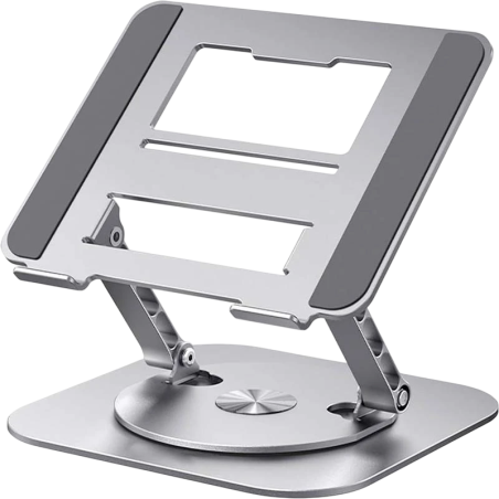 Support Rotatif LS928 pour Tablette et Ordinateur Portable en Aluminium Argent
