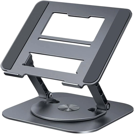 Support Rotatif LS928 pour Tablette et Ordinateur Portable en Aluminium Gris Foncé