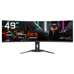 Gigabyte Aorus CO49DQ Noir 49 pouces DQHD OLED 144Hz 3ms FreeSync Premium Pro incurvé UltraWide Écran