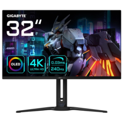Gigabyte Aorus FO32U2 Noir 32 pouces 4K OLED 240Hz 3ms FreeSync Premium Pro Écran