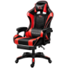 PowerGaming Noir/Rouge avec Repose-pieds 120kg Chaise gaming