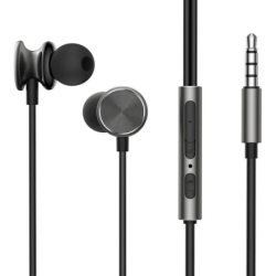 Joyroom JR-EW03 Jack 3,5 mm Gris Foncé In-Ear avec micro Écouteurs