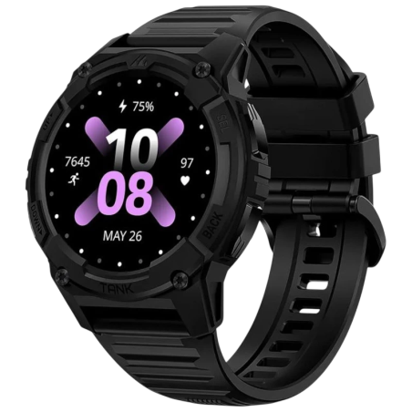 KOSPET Tank S2 Noir 1,32 pouces AMOLED GPS 10 jours +170 sports 5ATM IP69K Smartwatch