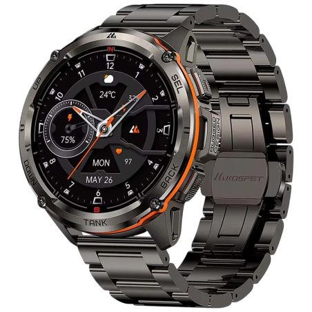 KOSPET Tank T3 Ultra Noir Édition Spéciale 1,43 pouces AMOLED GPS 15 jours +170 sports 5ATM IP69K Smartwatch
