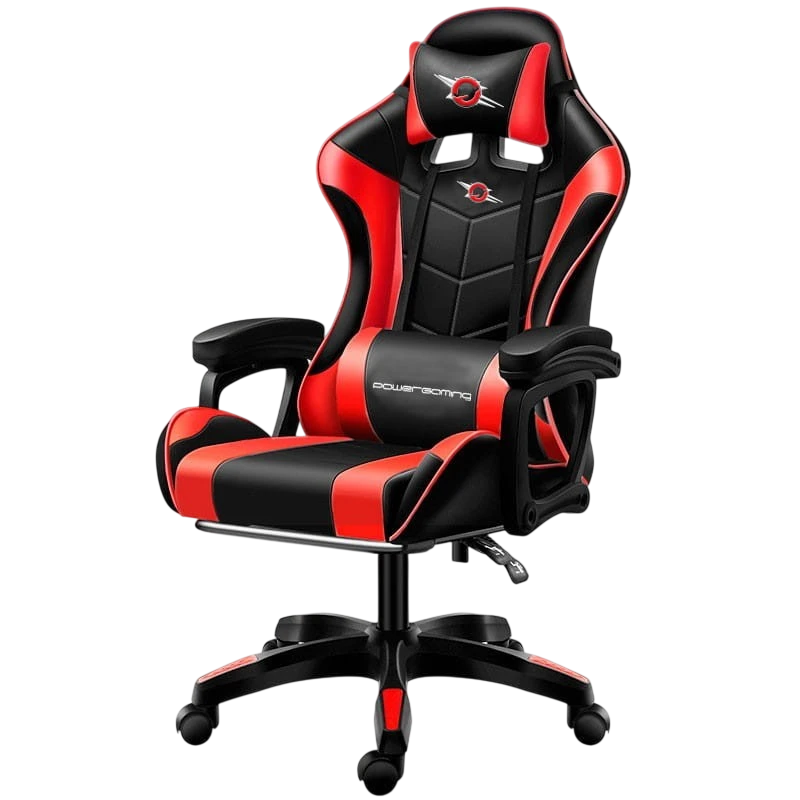 Chaise Gaming PowerGaming avec Haut-parleur Bluetooth e Massage Rouge