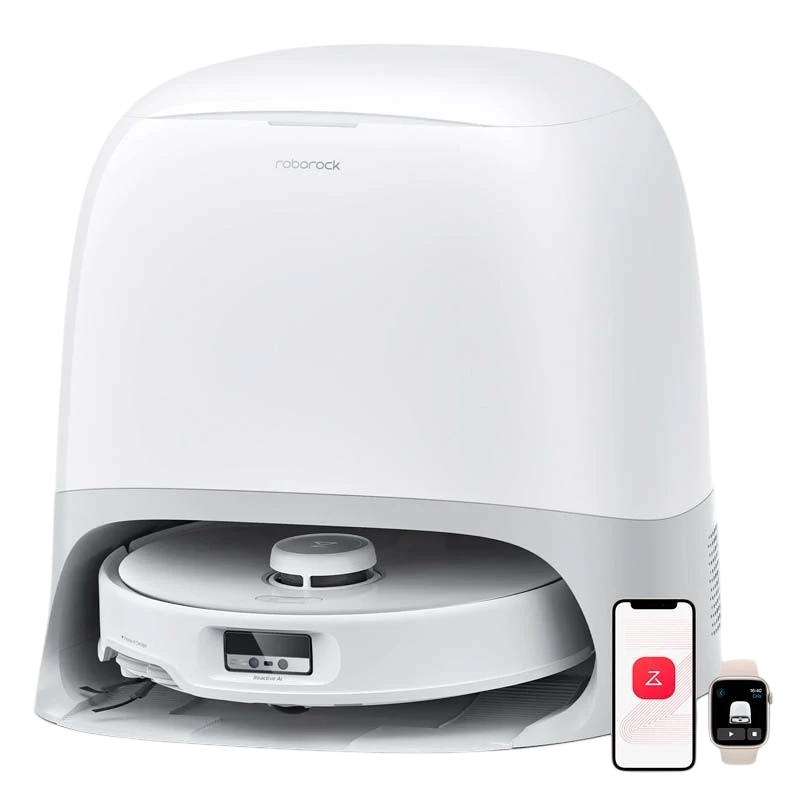 Roborock Qrevo Curv Blanc 18500Pa laveur autonettoyage 240 min 6400mAh Robot aspirateur