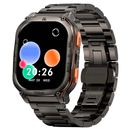 KOSPET Tank M3 Ultra Noir Édition Spéciale 1,96 pouces AMOLED GPS 15 jours +170 sports 5ATM IP69K Smartwatch