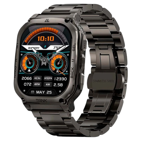 KOSPET Tank M3 Noir Édition Spéciale 1,96 pouces AMOLED 15 jours +170 sports 5ATM IP69K Smartwatch