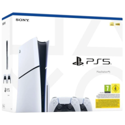 Sony PlayStation 5 Slim 1 To + 2 manettes DualSense Blanc