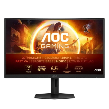 AOC G4 C27G4ZXU Noir 27 pouces Full HD VA 180Hz 0,3ms G-Sync Écran