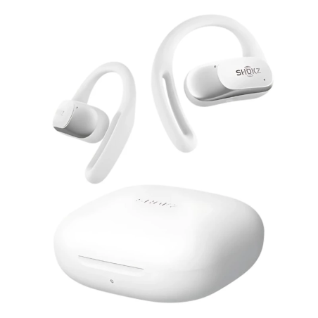 Shokz OpenFit Air Blanc Open-Ear Bluetooth 5.2 IP54 Multipoint Écouteurs sans fil