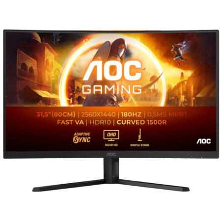 AOC G4 CQ32G4VE Noir 32 pouces 2K VA 180Hz 0,5ms incurvé Écran