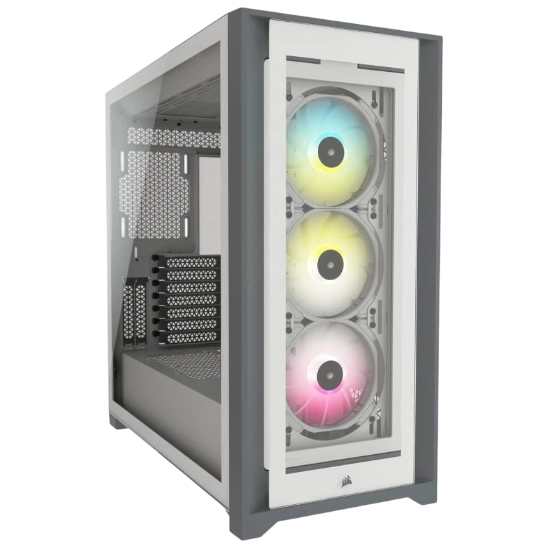 Corsair iCUE 5000X RGB Midi Tower Blanc verre trempé Boîtier PC