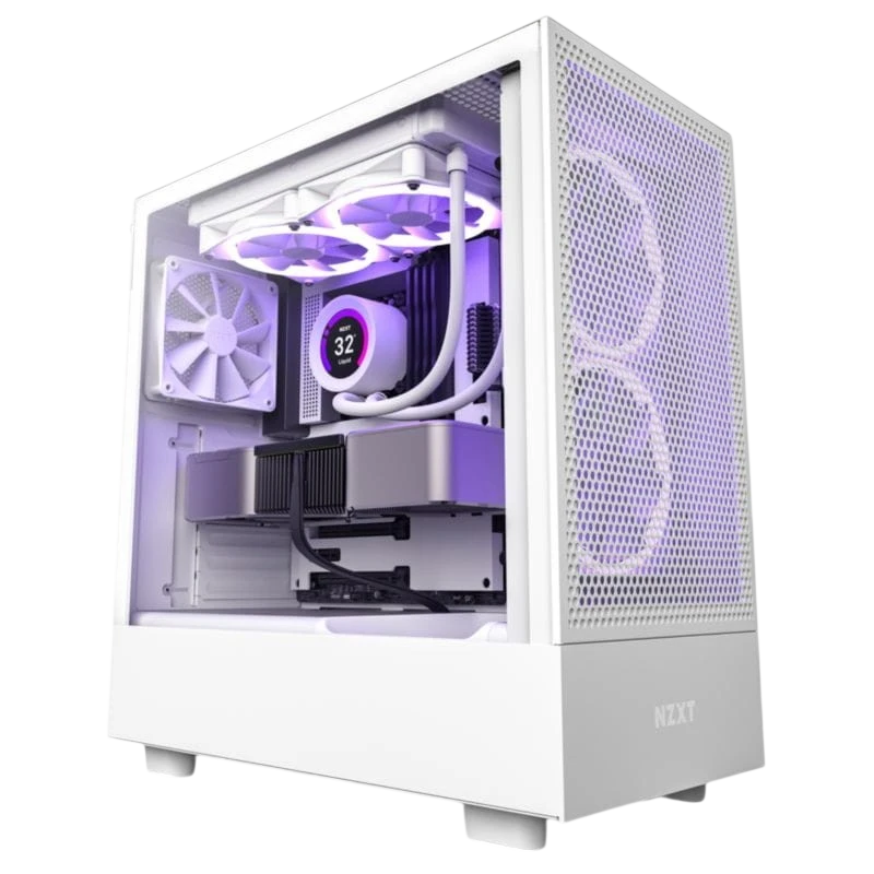NZXT H5 Flow Midi Tower Blanc verre trempé Boîtier PC