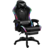 PowerGaming LED RGB Noir avec Repose-pieds 120kg Chaise gaming