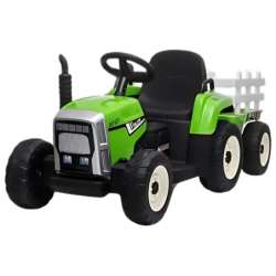 Tracteur Ceres avec remorque Vert 12V télécommande 30kg Voiture électrique pour enfants