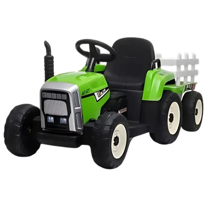 Tracteur Ceres avec remorque Vert 12V télécommande 30kg Voiture électrique pour enfants