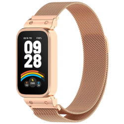 Bracelet Milanais Magnétique Xiaomi Mi Smart Band 9 Active / Redmi Smart Band 3 Dorée Rose