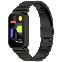 Bracelet Métal Maillons Xiaomi Mi Smart Band 9 Active / Redmi Smart Band 3 Noir