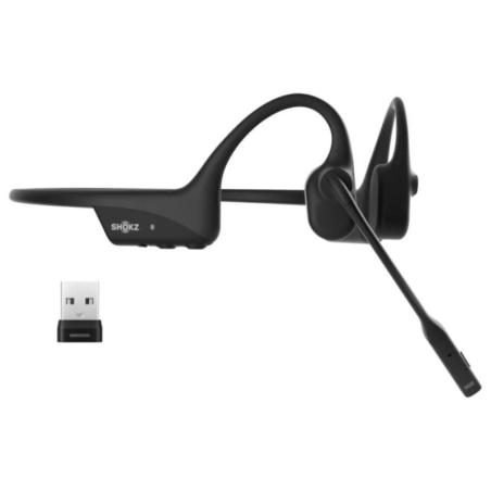 Shokz OpenComm 2 UC USB-A Noir Conduction osseuse Bluetooth 5.1 IP55 Multipoint Écouteurs sans fil