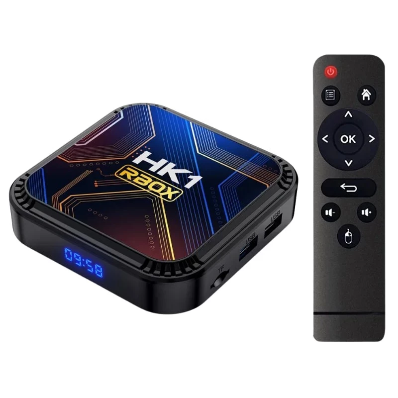 HK1 Rbox K8S 4GB/32GB Noir Android 13 8K WiFi Bluetooth RK3528 TV Box